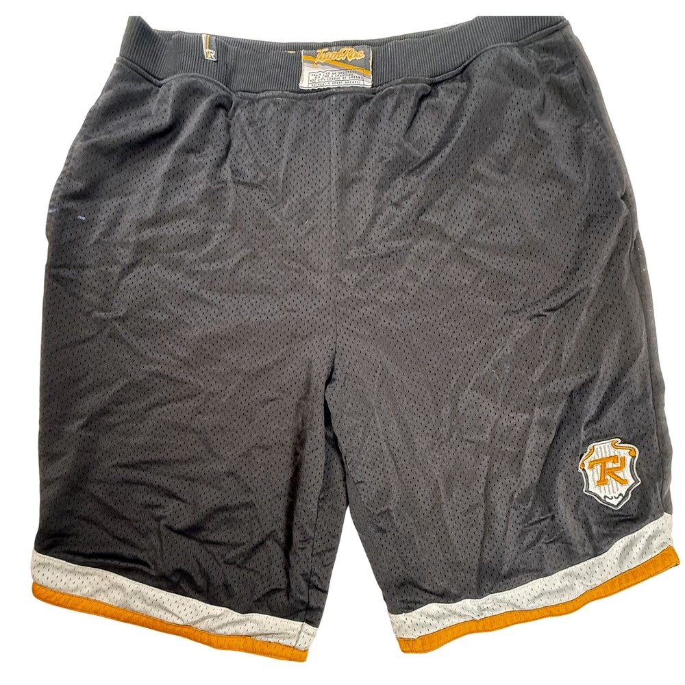 Team Roc Rocawear Mens Mesh Basketball Shorts Black Orange Large Roc City League